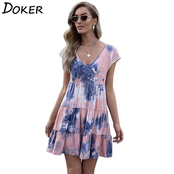 tie dye mini dress for women clothes spring summer fashion v-neck short sleeve plus size boho casual beach dresses femme 210423, Black;gray
tie dye mini dress for women clothes spring summer fashion v-neck short sleeve plus size boho casual beach dresses femme 210423, Black;gray