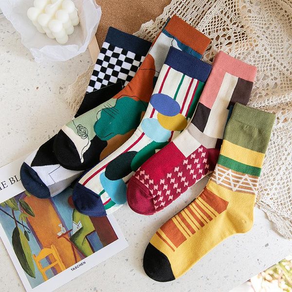 men's socks 1 pair female couple mid-high tube contrast color irregular street skateboard spring and summer cotton tide, Black
men's socks 1 pair female couple mid-high tube contrast color irregular street skateboard spring and summer cotton tide, Black