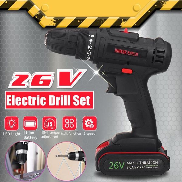 professiona electric drills 26v cordless drill driver screwdriver wireless power dc 1/2 lithium-ion battery household rechargeable combinati
professiona electric drills 26v cordless drill driver screwdriver wireless power dc 1/2 lithium-ion battery household rechargeable combinati