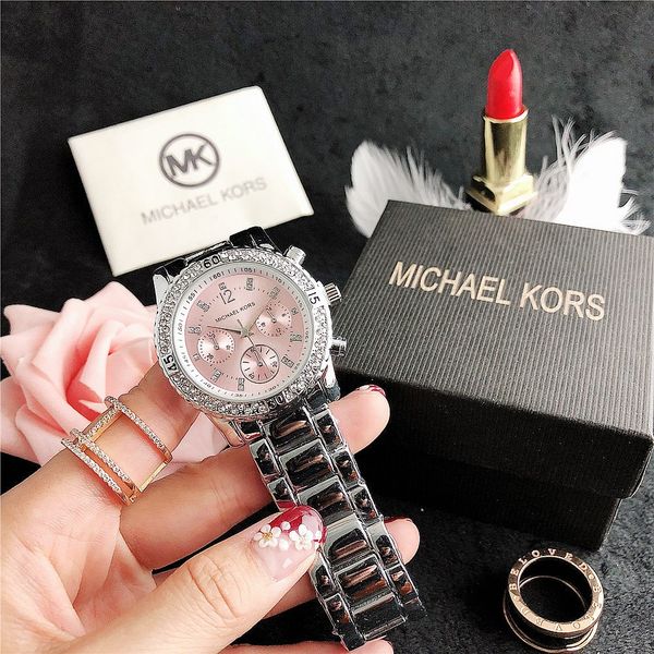 luxury m brand watch casual women watches ladies diamond case k fashion dress designer stainless steel strap quartz movement, Slivery;brown 
luxury m brand watch casual women watches ladies diamond case k fashion dress designer stainless steel strap quartz movement, Slivery;brown