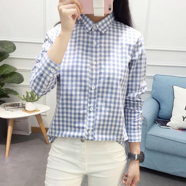 women's blouses & shirts women 2021 spring fashion loose plaid female single breasted thin ladies long-sleeved casual u204, White
women's blouses & shirts women 2021 spring fashion loose plaid female single breasted thin ladies long-sleeved casual u204, White