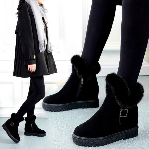 boots snow women's winter 2021 korean version plus velvet comfort warmth fashion increased side zipper cotton shoes, Black
boots snow women's winter 2021 korean version plus velvet comfort warmth fashion increased side zipper cotton shoes, Black
