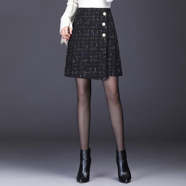 skirts woolen plaid skirt women autumn winter waist irregular wrap hip casual knee-length a-line plus size m-4xl, Black
skirts woolen plaid skirt women autumn winter waist irregular wrap hip casual knee-length a-line plus size m-4xl, Black