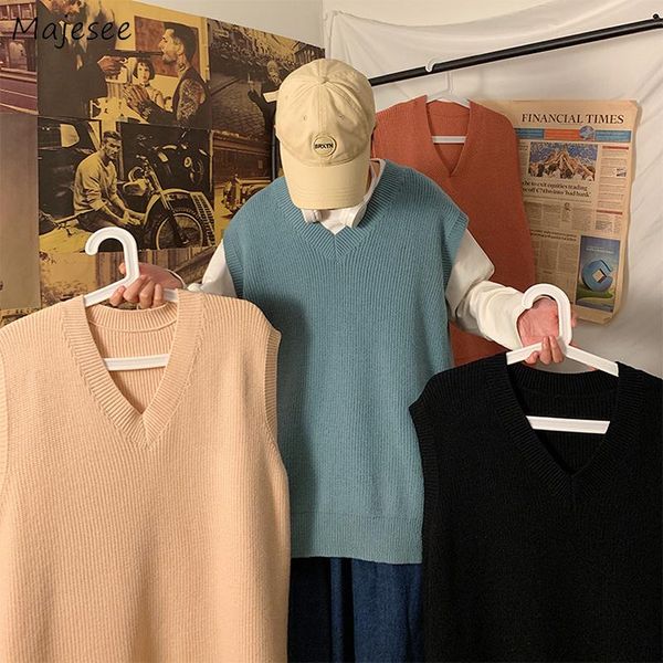 men's vests men sweater basic simple solid causal teenagers couple comfortable knitted all-match hombre fashion jumpers autumn, Black;white
men's vests men sweater basic simple solid causal teenagers couple comfortable knitted all-match hombre fashion jumpers autumn, Black;white