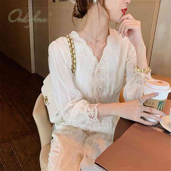 spring autumn women white lace long dress plue size sleeve embroidery single breasted tunic party maxi 210513, Black;gray