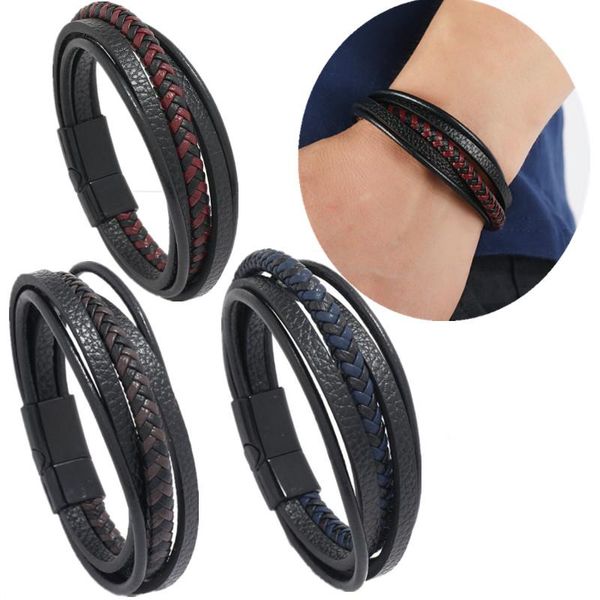 charm bracelets braided blue color leather for men armband heren trendy genuine with magnetic buckle, Golden;silver
charm bracelets braided blue color leather for men armband heren trendy genuine with magnetic buckle, Golden;silver