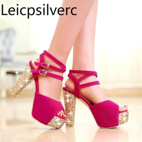 super high heel thick sandals womens spring and summer the sequin open toe women's shoes plus size 32-43, Black
super high heel thick sandals womens spring and summer the sequin open toe women's shoes plus size 32-43, Black