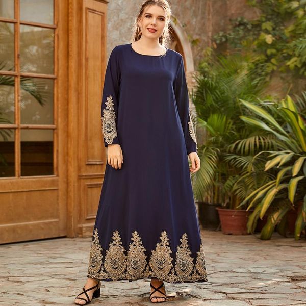 casual dresses 2021 spring autumn dress women long sleeve embroidery elegant party plus size abaya dubai muslim islamic clothing, Black;gray 
casual dresses 2021 spring autumn dress women long sleeve embroidery elegant party plus size abaya dubai muslim islamic clothing, Black;gray