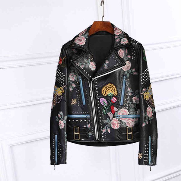 women's jackets fancy lady rivets biker embroidered leather plutonium short coat e957, Black;brown
women's jackets fancy lady rivets biker embroidered leather plutonium short coat e957, Black;brown