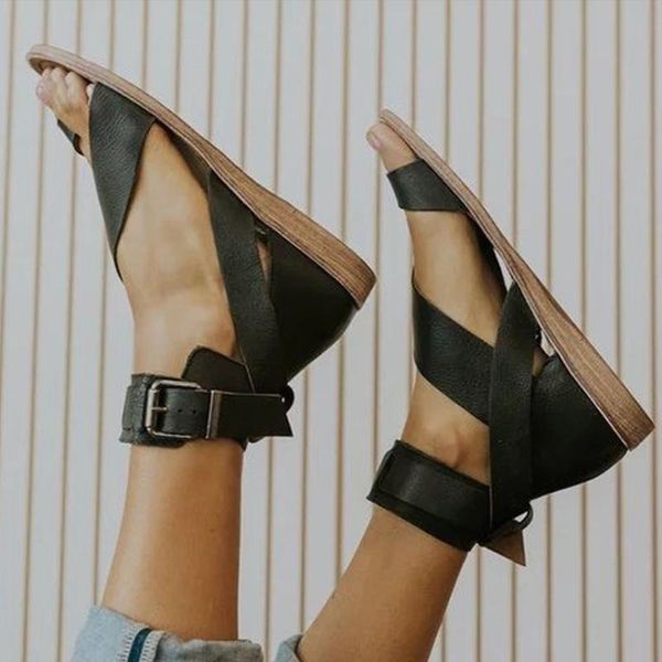fashion women buckle strap beach sandals summer flats casual shoes woman open toe pu flat sandalias sell, Black
fashion women buckle strap beach sandals summer flats casual shoes woman open toe pu flat sandalias sell, Black