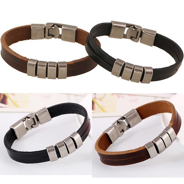 genuine leather bracelet men punk multilayer braided rope for male women charm bracelets jewelry gifts, Golden;silver
genuine leather bracelet men punk multilayer braided rope for male women charm bracelets jewelry gifts, Golden;silver