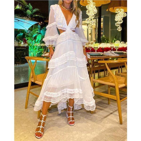 women chiffon sweet maxi dress with lace ladies boho style elegant long-sleeve v-neck hollow loose dress sundress size xl, Black;gray
women chiffon sweet maxi dress with lace ladies boho style elegant long-sleeve v-neck hollow loose dress sundress size xl, Black;gray