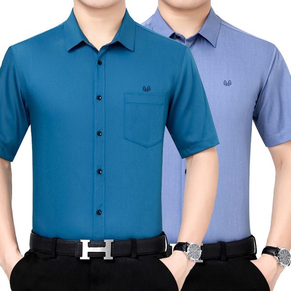 silk men's short sleeve shirt loose middle aged dad business casual no iron solid color summer, White;black
silk men's short sleeve shirt loose middle aged dad business casual no iron solid color summer, White;black