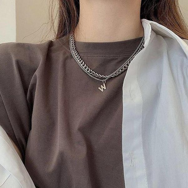 chains cosyoo personality cold wind chain necklace w letter layered all-match hip hop link choker clavicle, Silver
chains cosyoo personality cold wind chain necklace w letter layered all-match hip hop link choker clavicle, Silver