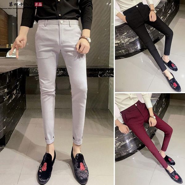 men's suits & blazers summer men suit trousers fashion korean slim fit business pants man formal all match ankle length k178, White;black
men's suits & blazers summer men suit trousers fashion korean slim fit business pants man formal all match ankle length k178, White;black