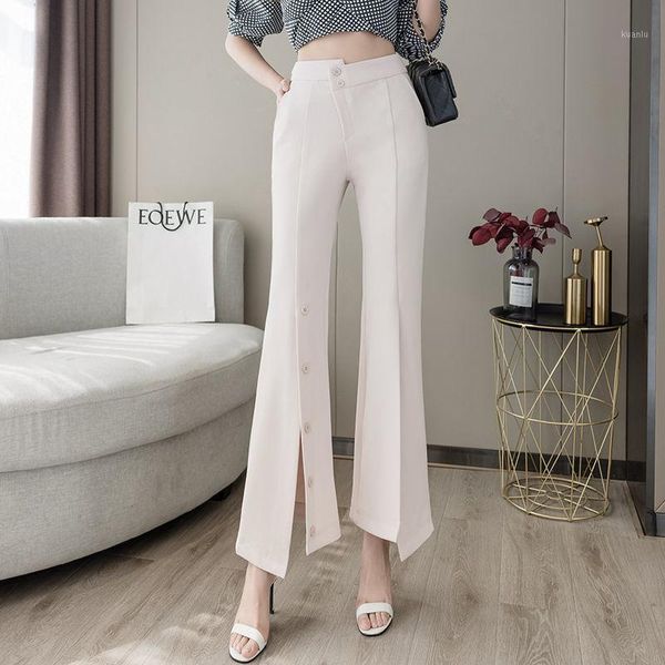 women's pants & capris 2021 women spring vintage suit trouser female slim button high waist flare pant stretch lady casual solid straig, Black;white
women's pants & capris 2021 women spring vintage suit trouser female slim button high waist flare pant stretch lady casual solid straig, Black;white