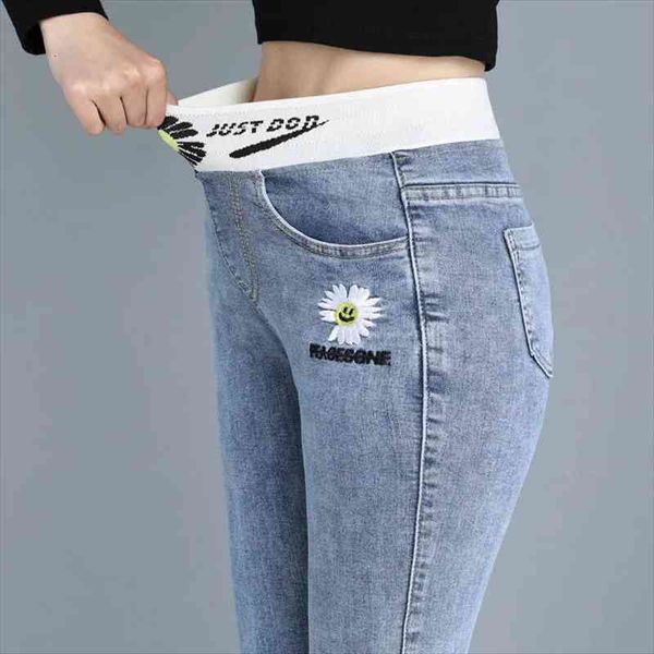 plus size flower embroidery womens jeans stretch pencil pants slinny denim trousers korean style slim elastic high waist female, Blue
plus size flower embroidery womens jeans stretch pencil pants slinny denim trousers korean style slim elastic high waist female, Blue