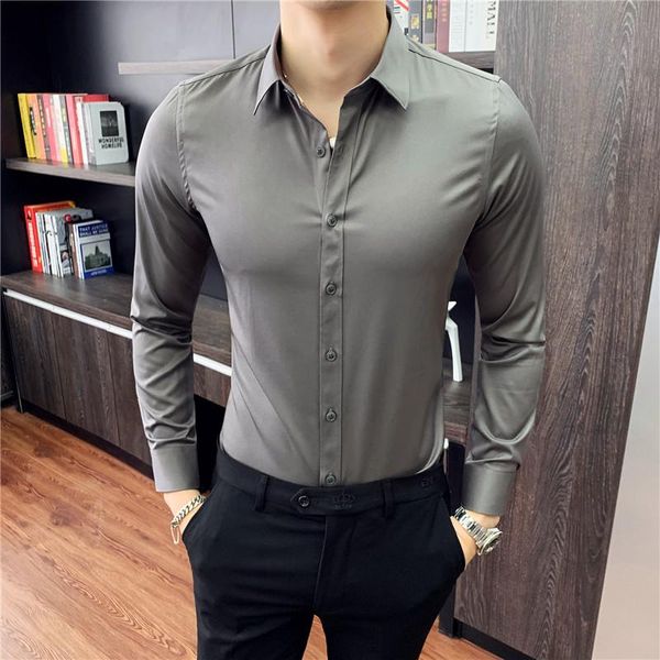 men's casual shirts formal shirt solid color long-sleeved stretch slim business fashion british style clothing, White;black
men's casual shirts formal shirt solid color long-sleeved stretch slim business fashion british style clothing, White;black