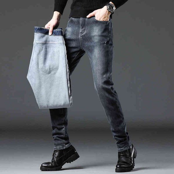 autumn and winter new cashmere denim korean youth slim fit leisure loose denim long men's fashion, Blue
autumn and winter new cashmere denim korean youth slim fit leisure loose denim long men's fashion, Blue