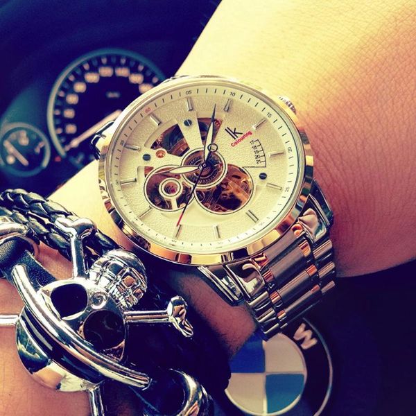 wristwatches ik colouring mens watches 2021 stainless steel automatic mechanical male clock skeleton steampunk reloj mecanico hombr, Slivery;brown
wristwatches ik colouring mens watches 2021 stainless steel automatic mechanical male clock skeleton steampunk reloj mecanico hombr, Slivery;brown