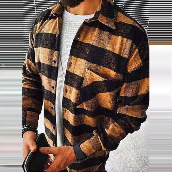 men's casual shirts fashion long sleeve plaid printed for men 2021 autumn turn-down collar button shirt male plus size streetwear, White;black
men's casual shirts fashion long sleeve plaid printed for men 2021 autumn turn-down collar button shirt male plus size streetwear, White;black