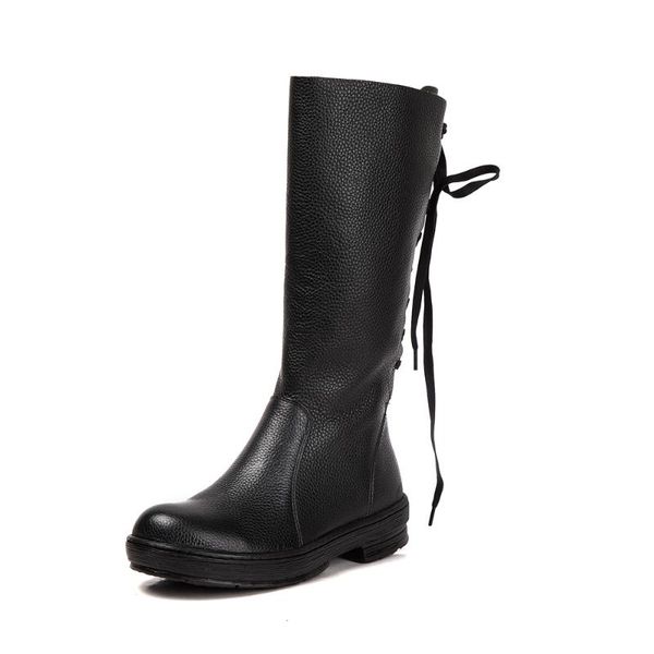 boots 2021 autumn and winter high-knight with thickened cowhide leather women's back laces mid-heeled, Black
boots 2021 autumn and winter high-knight with thickened cowhide leather women's back laces mid-heeled, Black