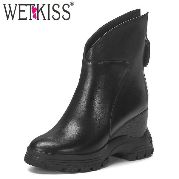 boots wetkiss cow leather ankle women wedges booties platform shoes female round toe zip ladies winter 2021, Black
boots wetkiss cow leather ankle women wedges booties platform shoes female round toe zip ladies winter 2021, Black