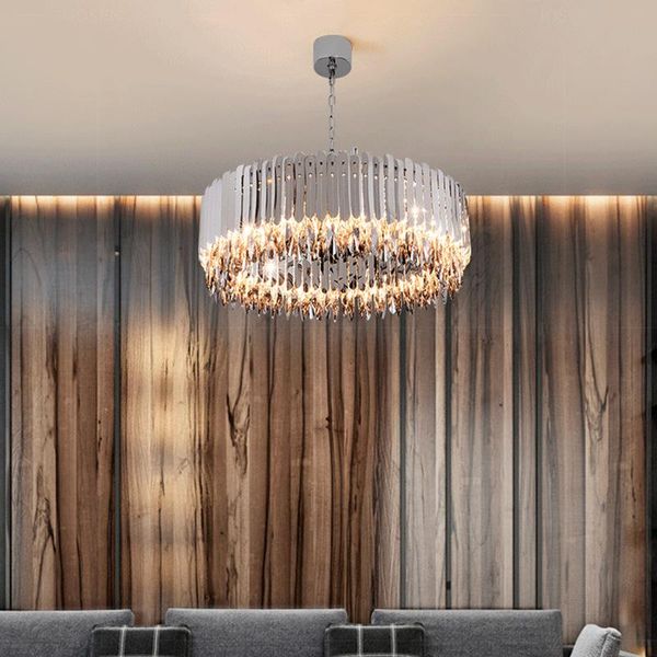 chandeliers modern light luxury crystal living room chandelier, stainless steel electroplated chrome lamp, simple bedroom dining lamp
chandeliers modern light luxury crystal living room chandelier, stainless steel electroplated chrome lamp, simple bedroom dining lamp