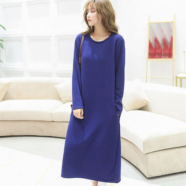 vintage loose women long dress with pockets 2021 autumn winter thicken warm straight elegant ladies high street dresses casual, Black;gray
vintage loose women long dress with pockets 2021 autumn winter thicken warm straight elegant ladies high street dresses casual, Black;gray