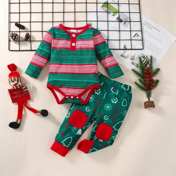 Clothing Sets Born Baby Boys Girls Christmas Cartoon Striped Romper Bodysuit +Pants Year's Outfits Children Clothes, White
Clothing Sets Born Baby Boys Girls Christmas Cartoon Striped Romper Bodysuit +Pants Year's Outfits Children Clothes, White