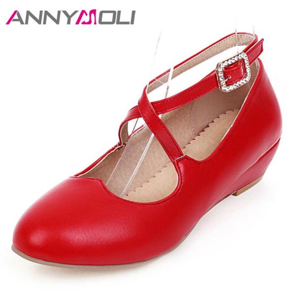 dress shoes annymoli high heels women pumps cross-tied wedges fashion buckle round toe party spring black red size 33-43
dress shoes annymoli high heels women pumps cross-tied wedges fashion buckle round toe party spring black red size 33-43
