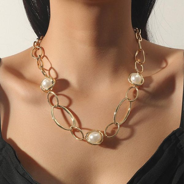chains fashion ladies necklace single layer round chain stitching pearl pendant short necklaces choker gold women party gifts jewelry, Silver
chains fashion ladies necklace single layer round chain stitching pearl pendant short necklaces choker gold women party gifts jewelry, Silver
