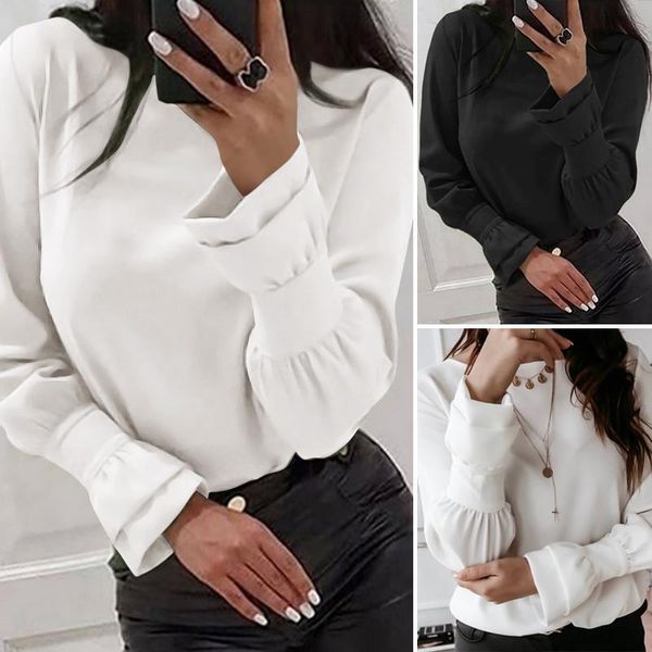 women's blouses & shirts zanzea women lady puff sleeve tunic 2021 fashion and casual solid work chic o neck blusas oversize, White
women's blouses & shirts zanzea women lady puff sleeve tunic 2021 fashion and casual solid work chic o neck blusas oversize, White