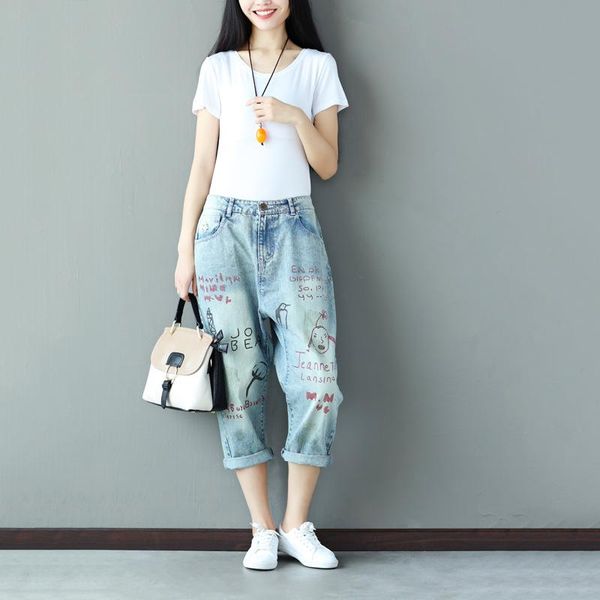 colored drawing letters denim women jeans loose plus size harem pants personality washed vintage casual trousers clothes women's, Blue
colored drawing letters denim women jeans loose plus size harem pants personality washed vintage casual trousers clothes women's, Blue