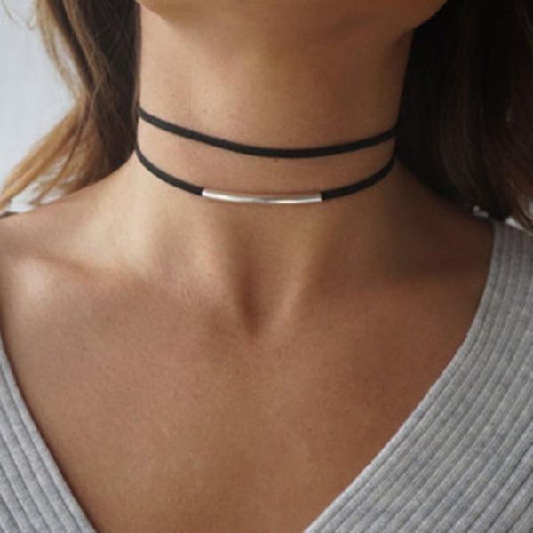 chokers est bohemian double layers suede rope choker necklace black for women exquisite metal smile pendant neck collar, Golden;silver
chokers est bohemian double layers suede rope choker necklace black for women exquisite metal smile pendant neck collar, Golden;silver