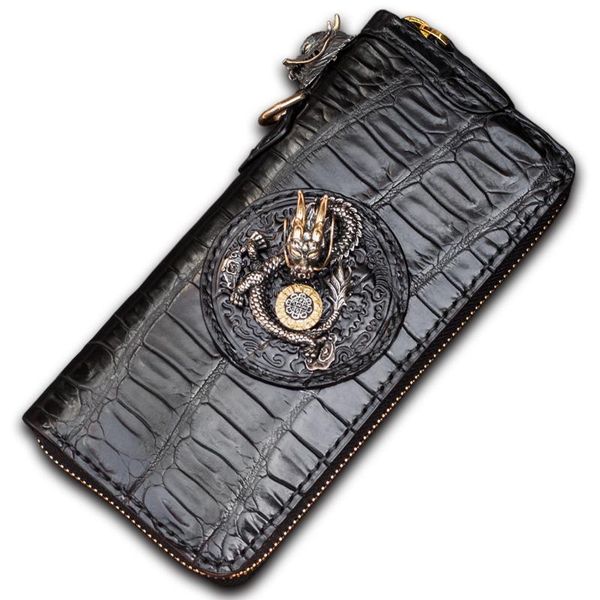 wallets handmade black crocodile skin chinese dragon purses men long clutch vegetable tanned leather wallet card holder, Red;black
wallets handmade black crocodile skin chinese dragon purses men long clutch vegetable tanned leather wallet card holder, Red;black