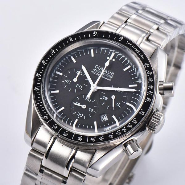 wristwatches oumashi mens watch 39.7mm moon chronograph code table features quartz luminous waterproof date stainless steel., Slivery;brown
wristwatches oumashi mens watch 39.7mm moon chronograph code table features quartz luminous waterproof date stainless steel., Slivery;brown