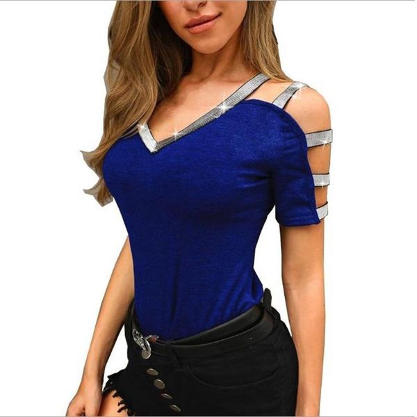 women's blouses & shirts fashion womens short sleeve v-neck tee casual t shirt, White
women's blouses & shirts fashion womens short sleeve v-neck tee casual t shirt, White