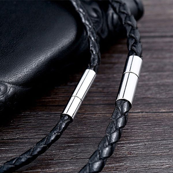 3mm/4mm men's black braided leather stainless steel choker necklace cord rope magnetic clasp male jewelry gifts, Golden;silver
3mm/4mm men's black braided leather stainless steel choker necklace cord rope magnetic clasp male jewelry gifts, Golden;silver