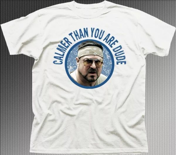 big lebowski walter sobchak calmer than you are dude white t-shirt fn9439, White;black
big lebowski walter sobchak calmer than you are dude white t-shirt fn9439, White;black