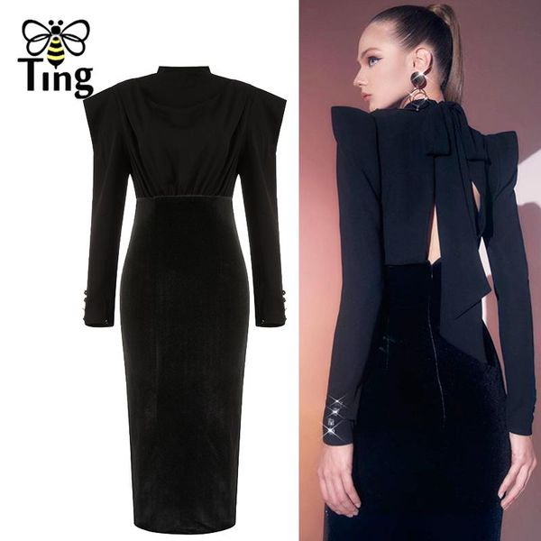 casual dresses tingfly vintage elegant designer high waist black party dinner night open back backless bowknow velvet bodycon elbise d, Black;gray
casual dresses tingfly vintage elegant designer high waist black party dinner night open back backless bowknow velvet bodycon elbise d, Black;gray