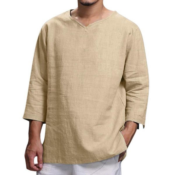 men's t-shirts summer pure cotton and men comfortable breathable fashion blouse three quarter tshirts for, White;black
men's t-shirts summer pure cotton and men comfortable breathable fashion blouse three quarter tshirts for, White;black