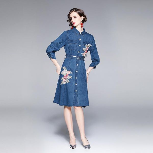 casual dresses denim dress 2021 autumn women embrordery lantern sleeves waist slim lady elegant street, Black;gray
casual dresses denim dress 2021 autumn women embrordery lantern sleeves waist slim lady elegant street, Black;gray