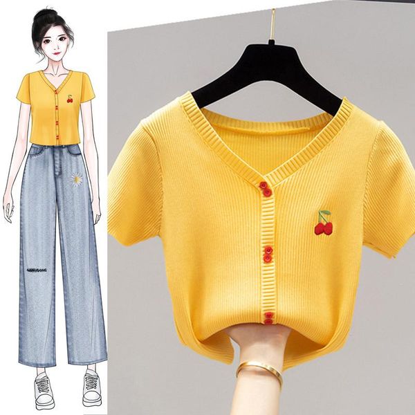 of 2021 summer dresses designs are small ms ice silk knitted t-shirt with short sleeves ladies brief paragraph coat women's, White
of 2021 summer dresses designs are small ms ice silk knitted t-shirt with short sleeves ladies brief paragraph coat women's, White