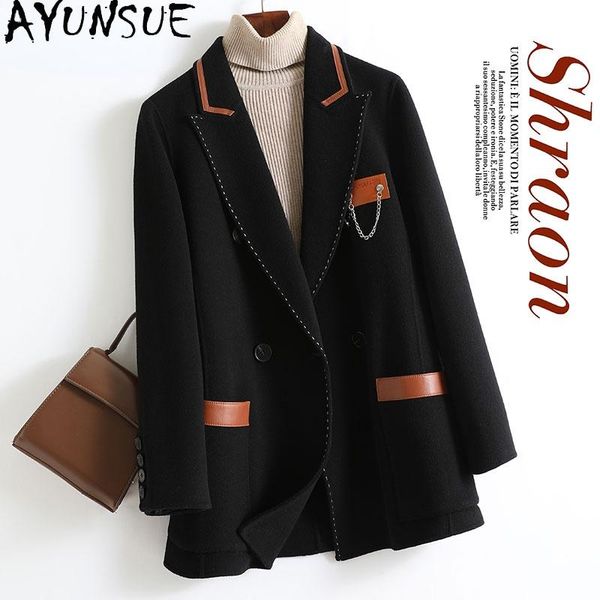 women's wool & blends ayunsue autumn 100% real jackets women winter 2021 black double-sided woolen coat female england style manteau fe
women's wool & blends ayunsue autumn 100% real jackets women winter 2021 black double-sided woolen coat female england style manteau fe
