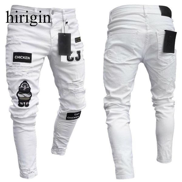 men stretchy ripped skinny biker embroidery print jeans destroyed hole taped slim fit denim scratched jean 3 styles men's, Blue
men stretchy ripped skinny biker embroidery print jeans destroyed hole taped slim fit denim scratched jean 3 styles men's, Blue