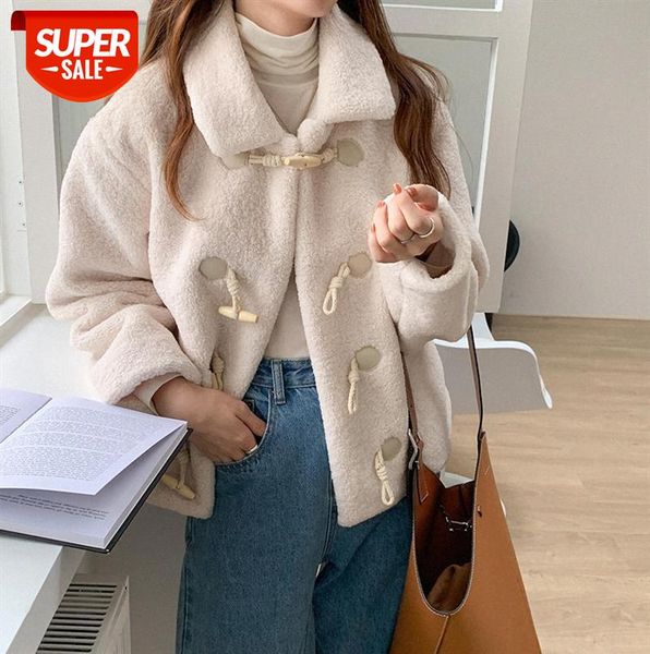 horn button lamb wool coat female college style long-sleeved lapel short 12688 #v97w, Black;gray
horn button lamb wool coat female college style long-sleeved lapel short 12688 #v97w, Black;gray