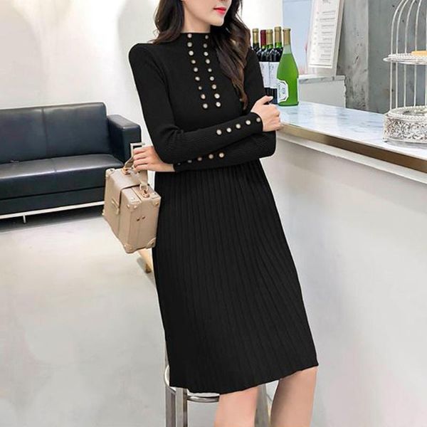 casual dresses nice elegant black solid button midi autumn plus size ol office dress women bodycon party vestidos#j31, Black;gray
casual dresses nice elegant black solid button midi autumn plus size ol office dress women bodycon party vestidos#j31, Black;gray