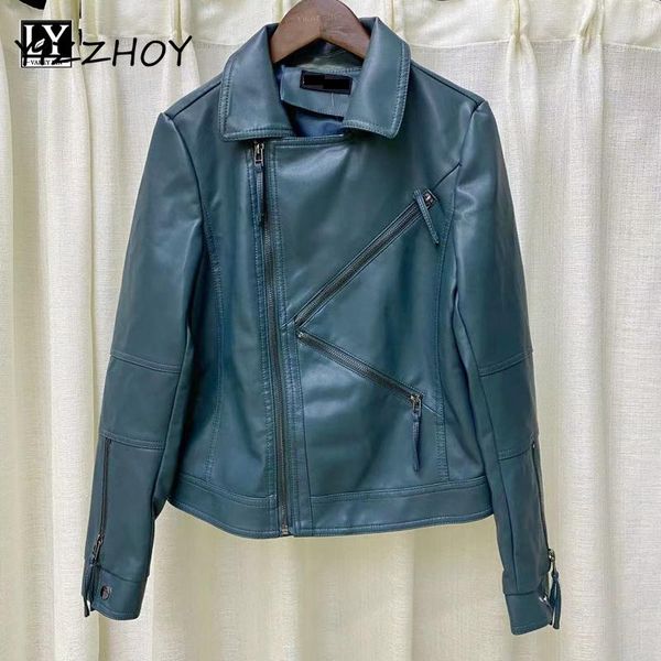 women's leather & faux yizzhoy spring autumn women street lapel collar zipper soft jacket biker fashion long sleeve slim coats, Black
women's leather & faux yizzhoy spring autumn women street lapel collar zipper soft jacket biker fashion long sleeve slim coats, Black