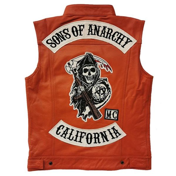men's vests classical skull motorcycle vest men100% natural cowhide leather moto skin waistcoat asian size m436, Black;white
men's vests classical skull motorcycle vest men100% natural cowhide leather moto skin waistcoat asian size m436, Black;white